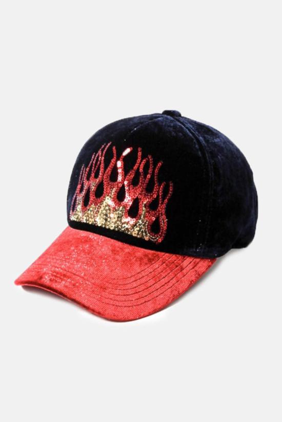  루시앙 팔라피네 볼캡 Lucien Pellat Finet 벨벳 플레임 캡 네이비/레드