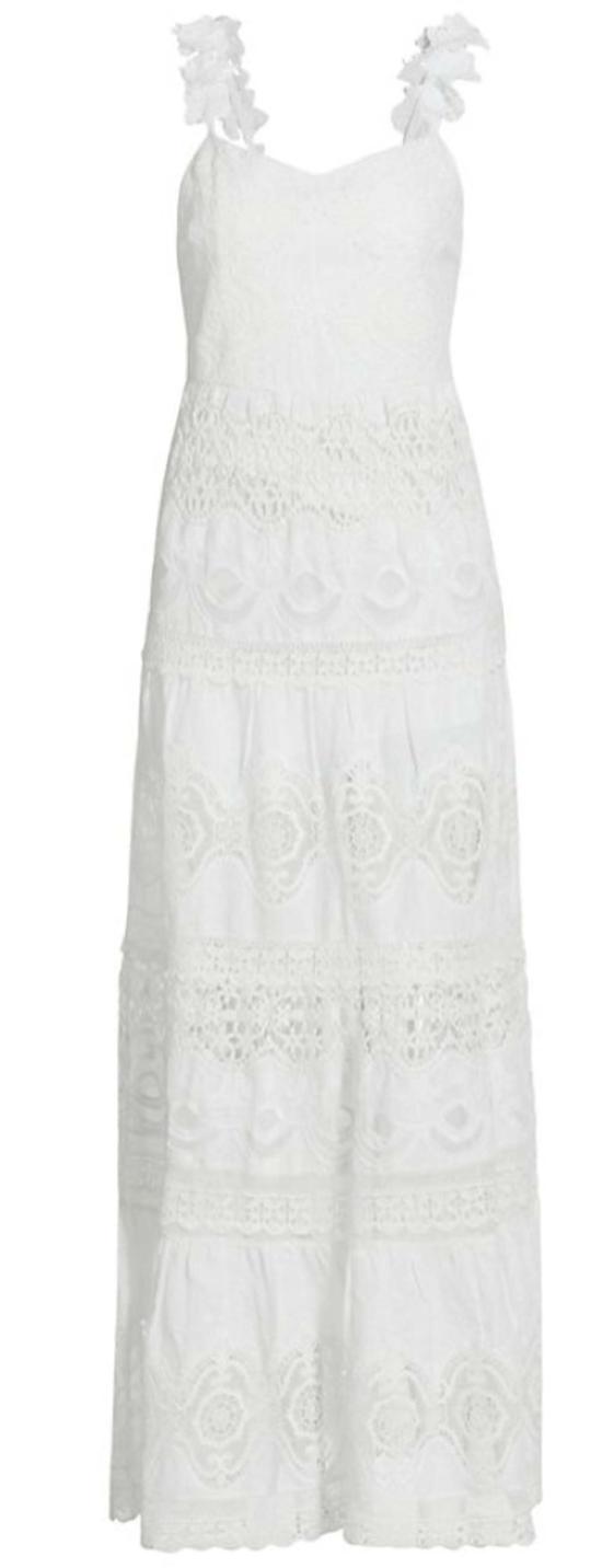  앨리스 앤 올리비아 미디 원피스 Alice + Olivia Alora Embr Swthrt 미디 드레스 화이트 - ALICE & OLIVIA