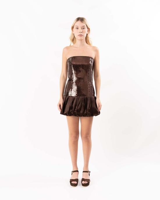  레트로페테 숏 원피스 아니카 스팽글 드레스 토바코