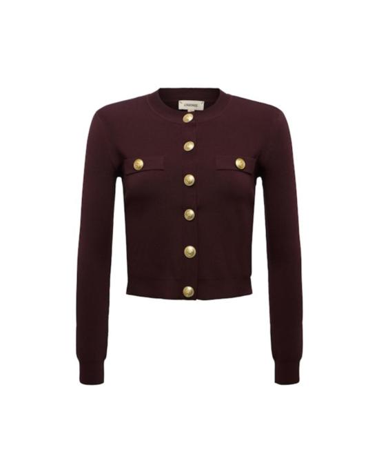  라장스 가디건 L'agence Toulouse 크롭 카디건 초콜릿/골드
