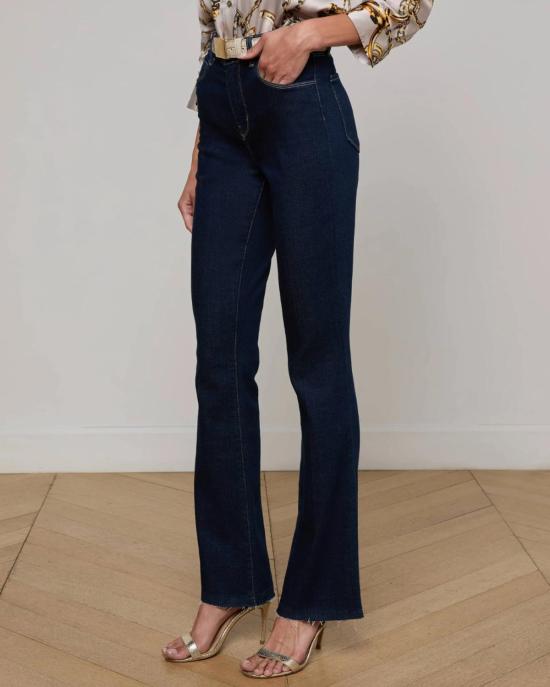  라장스 데님 팬츠 L'Agence Ruth H/R 스트레이트 진 코발 - L'AGENCE