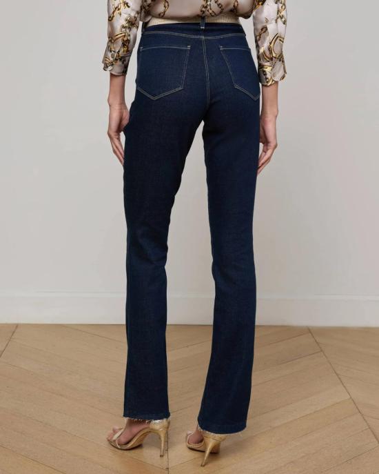  라장스 데님 팬츠 L'Agence Ruth H/R 스트레이트 진 코발 - L'AGENCE