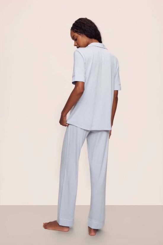  에버제이 라운지 웨어 지젤 반팔 팬츠 파자마 세트 아이스/아이보리 - EBERJEY