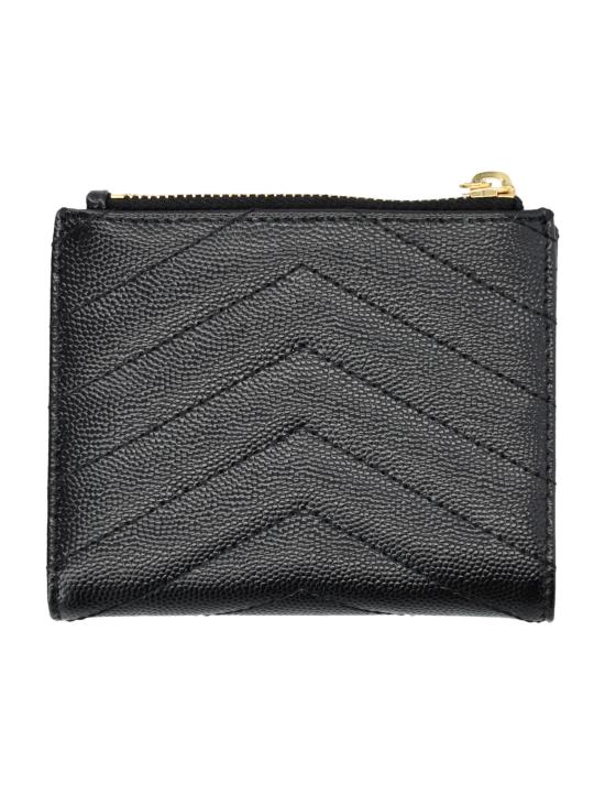 26FW 생로랑 그랑 드 뿌드르 엠보스드 레더 모노그램 2단 지갑 575879BOW01 1000 NERO - SAINT LAURENT