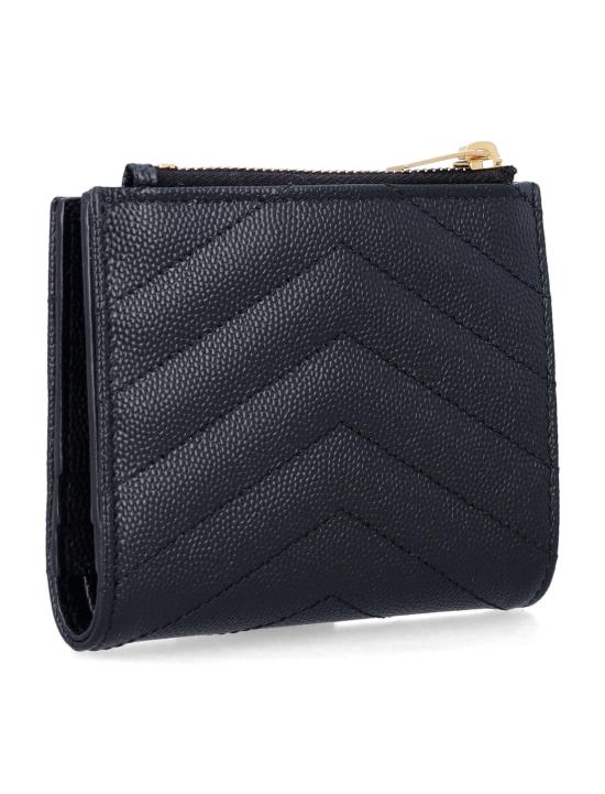 26FW 생로랑 그랑 드 뿌드르 엠보스드 레더 모노그램 2단 지갑 575879BOW01 1000 NERO - SAINT LAURENT