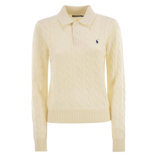 26SS 폴로 랄프로렌 케이블 폴로 니트 211972132 CREAM