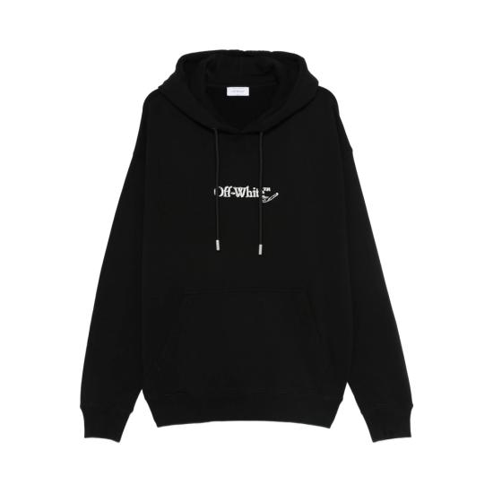 25FW 오프화이트 후드 티셔츠 OMBB085F25FL E00F 1001 BLACK