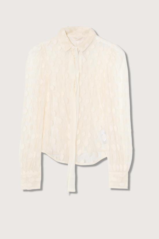  울라 존슨 블라우스 소라야 레이스 넥 타이  펄