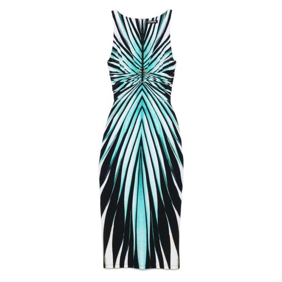 25FW 로베르토 카발리 미디 스커트 VKT100 LNM33 04505 BLACK WHITE