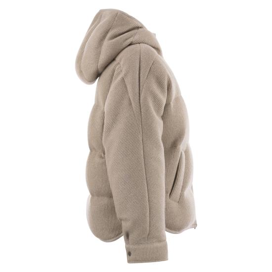 25FW 브루넬로 쿠치넬리 스파클링 캐시미어 잉글리시 립 니트 후드 다운 자켓 M01ET7728 BEIGE - BRUNELLO CUCINELLI