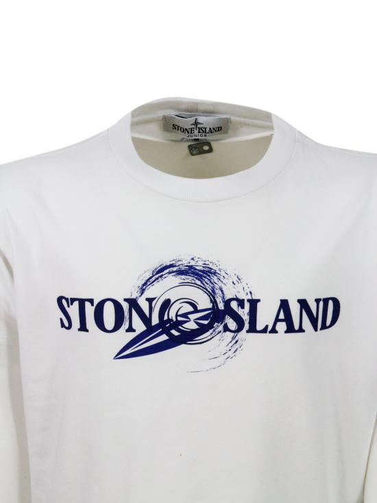 25FW [키즈] 스톤 아일랜드 티셔츠 801621073 White - STONE ISLAND