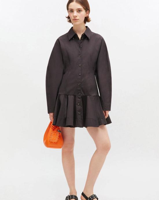 25FW 가니 미디 원피스 W1001 099 Black - GANNI