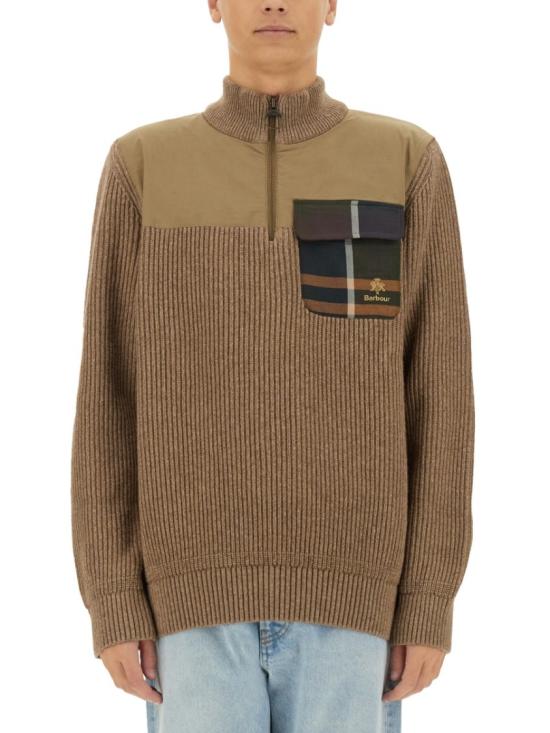 바버 X 바라쿠타 집업 니트 BRMAG0192 UF0608710 Brown