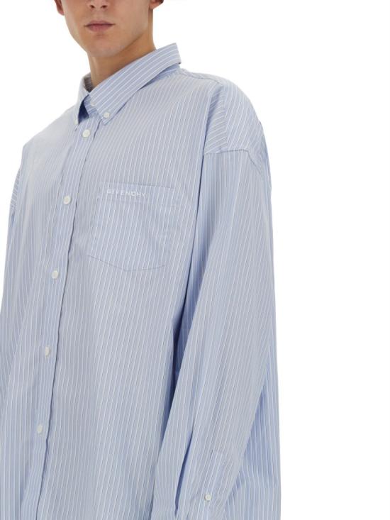  지방시 긴팔 셔츠 BM60ZW15F0 452 Blue - GIVENCHY
