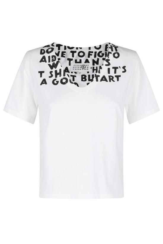 25SS MM6 메종마르지엘라 반팔 티셔츠 S62GD0203M20108 096 White