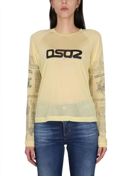  디스퀘어드2 긴팔 티셔츠 S72GD0449 S24492170 Yellow