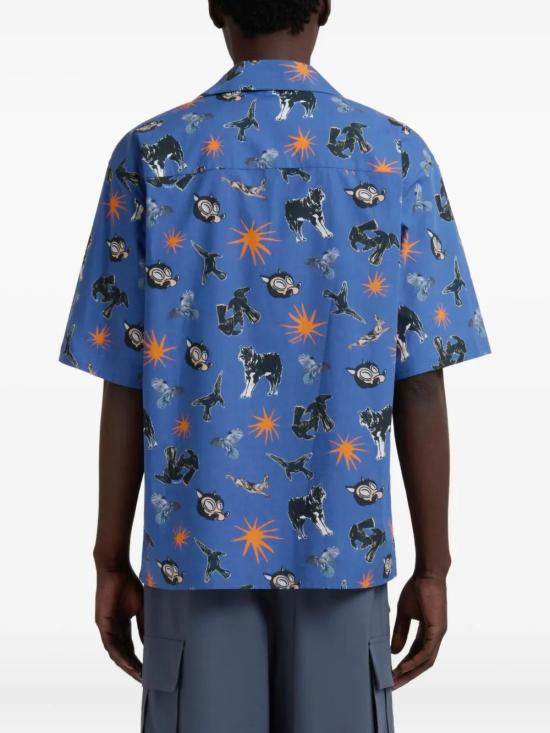 25FW 마르니 반팔 셔츠 CUMU0213A5UTC543WDB62 GLASS BLUE - MARNI