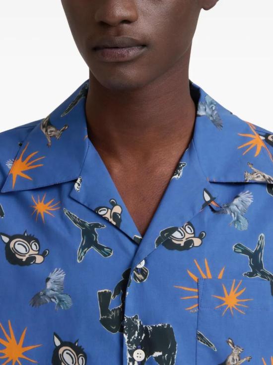 25FW 마르니 반팔 셔츠 CUMU0213A5UTC543WDB62 GLASS BLUE - MARNI