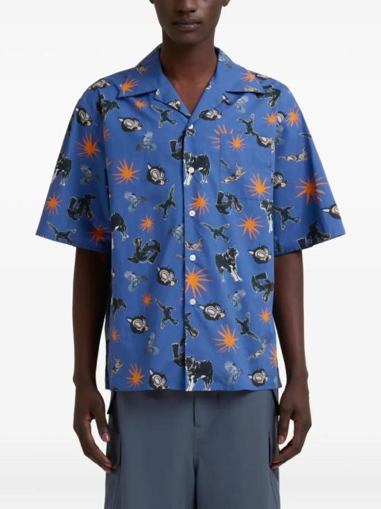 25FW 마르니 반팔 셔츠 CUMU0213A5UTC543WDB62 GLASS BLUE - MARNI