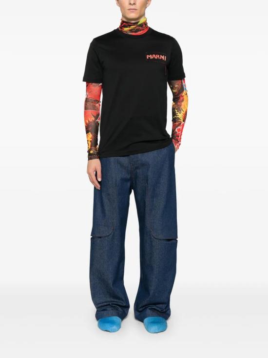 25FW 마르니 반팔 티셔츠 HUMU0198X0UTC44600N99 BLACK - MARNI