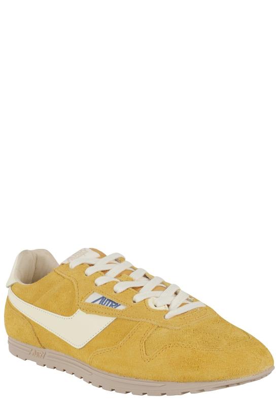 25SS 오트리 윈드스핀 스웨이드 레더 스니커즈 WSLM 096 Yellow - AUTRY