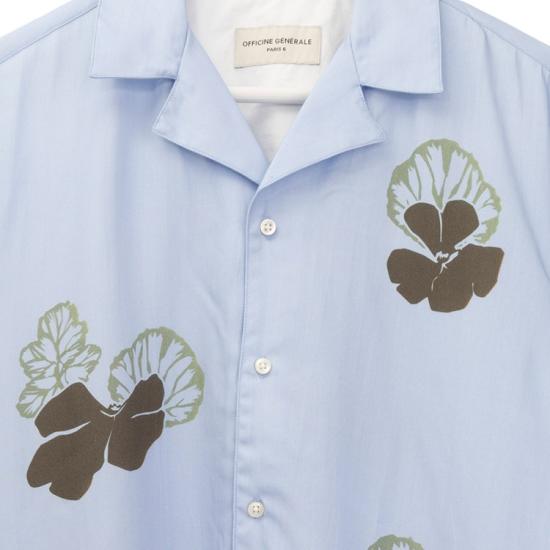 25SS 오피신 제네랄 반팔 셔츠 S25MSHI009 DREAMBLUE OLIVE Blue - OFFICINE GENERALE