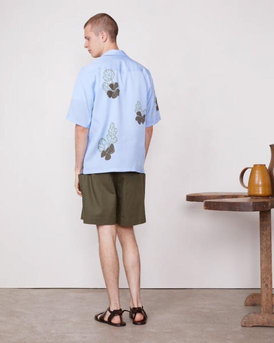 25SS 오피신 제네랄 반팔 셔츠 S25MSHI009 DREAMBLUE OLIVE Blue - OFFICINE GENERALE