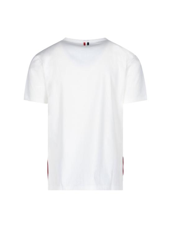 25FW 톰브라운 미디움 웨이트 저지 팁 포켓 크루넥 티셔츠 MJS010A 01454100 White - THOM BROWNE
