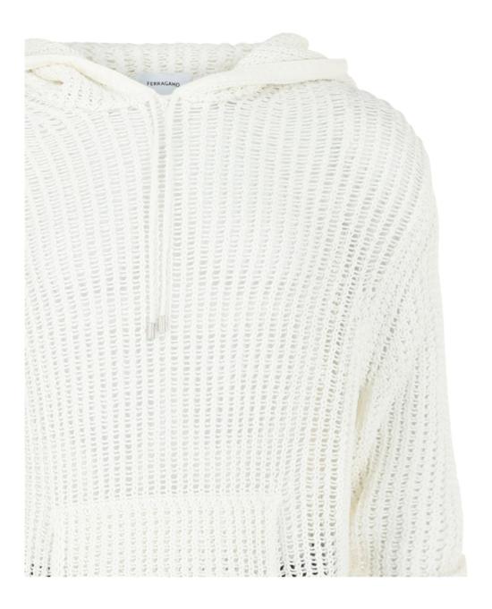  살바토레 페라가모 후드 티셔츠 122117 764560 10002 L White - SALVATORE FERRAGAMO