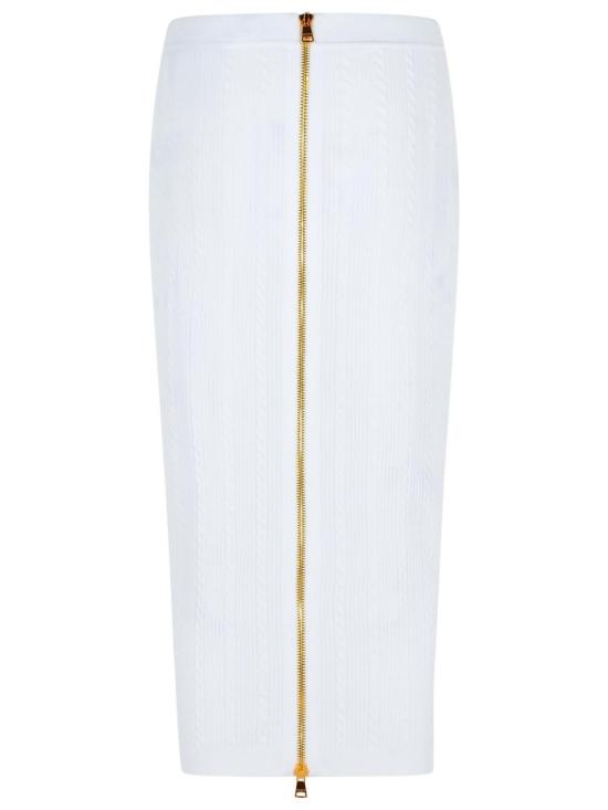 25FW 발망 스커트 FF1LD066KI50 0FA White - BALMAIN