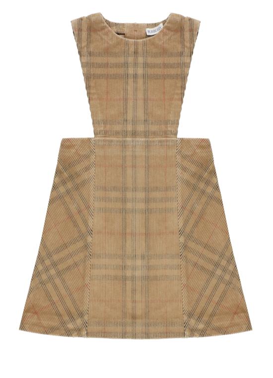 25FW [키즈] 버버리 원피스 8108410 KG2 HALIMA CORD CHKA7028 Beige