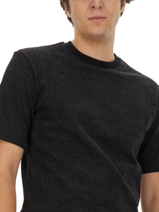  모스키노 반팔 티셔츠 07027645 1555 Black - MOSCHINO