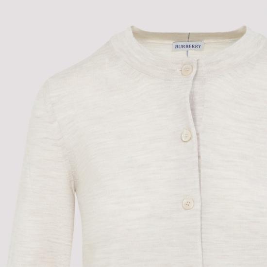25FW 버버리 쉴드 로고 자수 울 가디건  8103104 White - BURBERRY