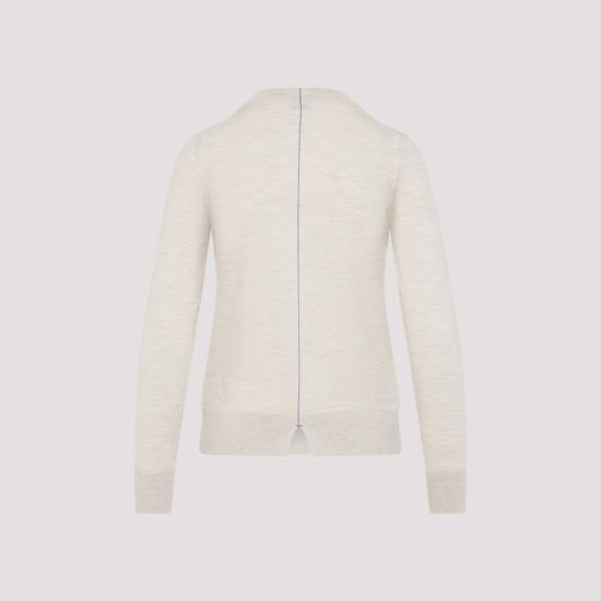 25FW 버버리 쉴드 로고 자수 울 가디건  8103104 White - BURBERRY