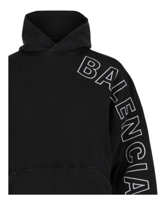  발렌시아가 후드 티셔츠 739024 TOVV2 9034 00973 1 Black - BALENCIAGA