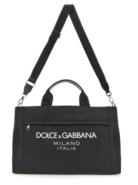  돌체앤가바나 Nylon holdall with rubberized logo 백 BM2125 AG1828B956 Black - DOLCE & GABBANA