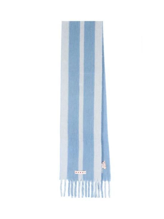 25FW 마르니 스트라이프 알파카 스카프 SCMC0138Y0 UAW054LOW09 Blue