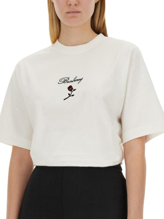  버버리 로즈 코튼 티셔츠 8083647 B7264 White - BURBERRY