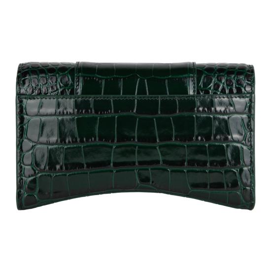  발렌시아가 크로커다일 엠보스 카프스킨 아워글래스 체인 지갑 6560501LRGM3011 Green - BALENCIAGA