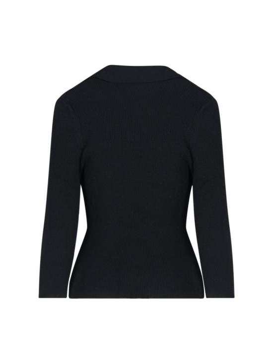 25FW 비비안웨스트우드 MARINA 마리나 오브 자수 폴로 스웨터 18030040 Y001VN401 Black - VIVIENNE WESTWOOD