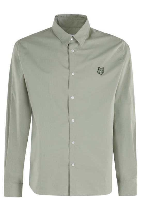 25SS 메종키츠네 토널 폭스 헤드 패치 릴렉스드 셔츠 MM00403WC5042 096 Green