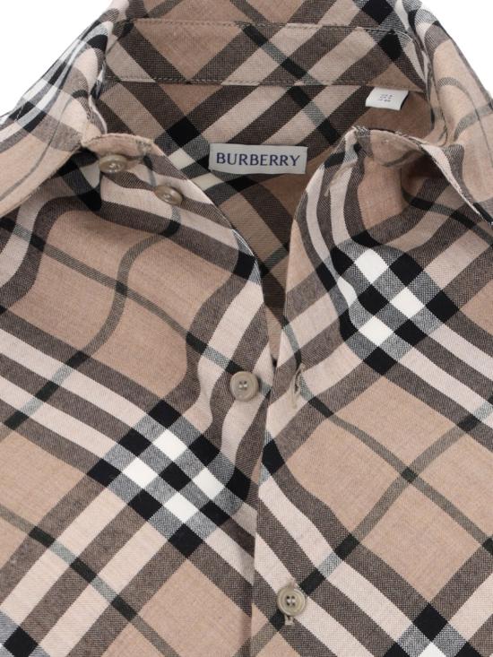  버버리 체크 울 블렌드 셔츠 8093314C1202 Brown - BURBERRY