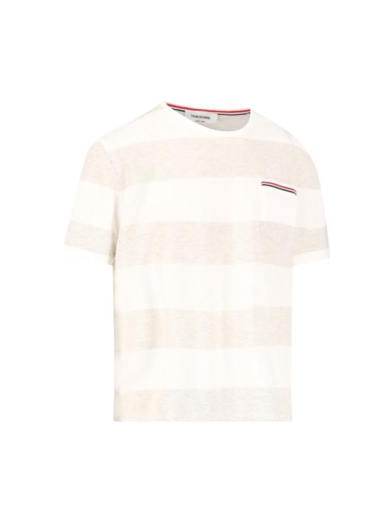  톰브라운 반팔 티셔츠 MJS201A J0049057 Neutrals - THOM BROWNE