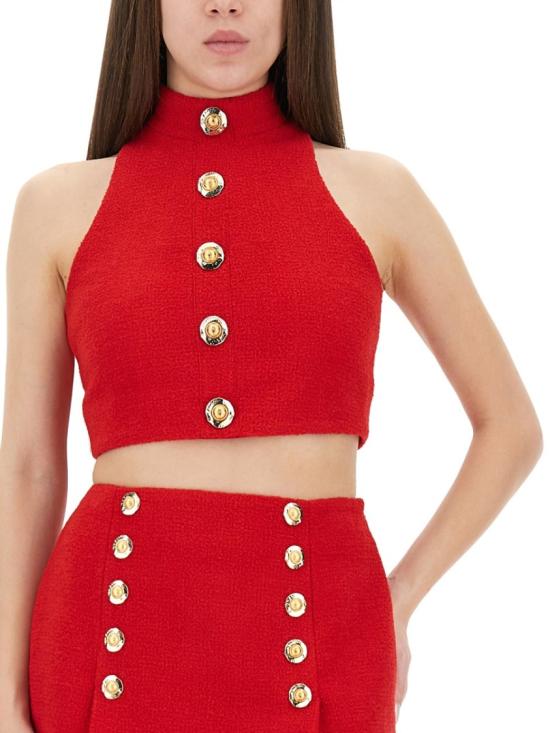 25FW 발망 탑 FF1AB496WD03 3AC Red - BALMAIN