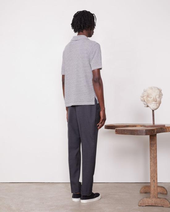 25SS 오피신 제네랄 폴로 티셔츠 S25MTEE225 HEATHER GREY ECRU White - OFFICINE GENERALE