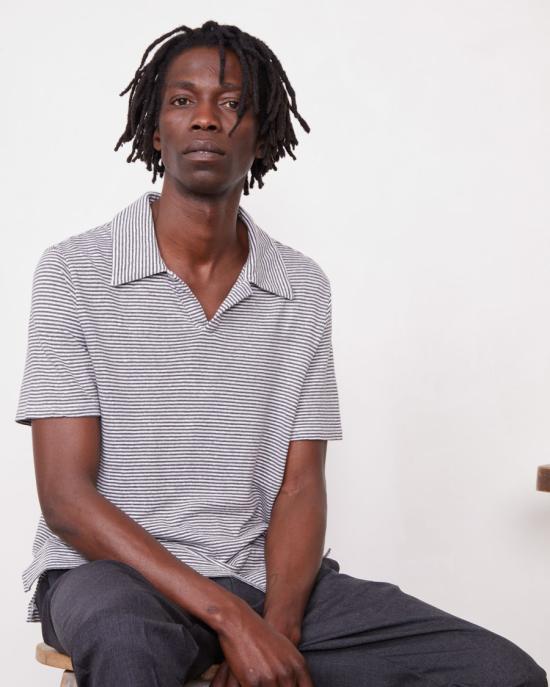 25SS 오피신 제네랄 폴로 티셔츠 S25MTEE225 HEATHER GREY ECRU White - OFFICINE GENERALE