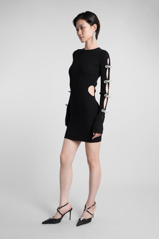 25FW 마흐앤마흐 숏 원피스 422749 PF25 KD111 KNT Black - MACH&MACH