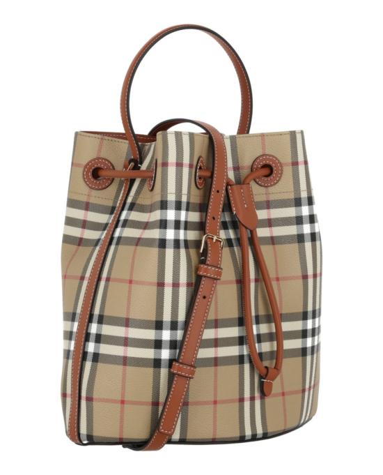  버버리 스몰 체크 버킷 백 8100490 20638 NS Neutrals - BURBERRY