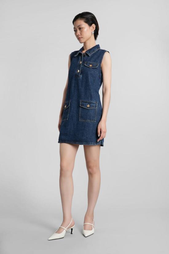 25FW 셀프 포트레이트 데님 원피스 422952 PF25 803S BLUE - SELF PORTRAIT