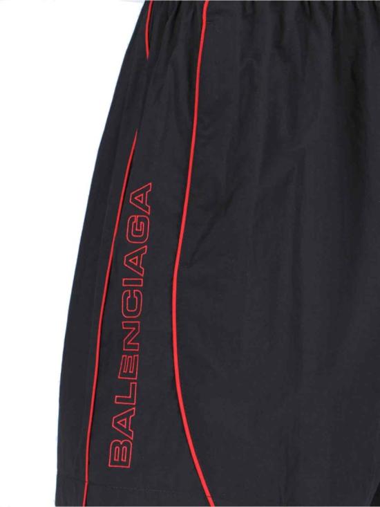  발렌시아가 로고 자수 쇼츠 814568 TRO321000 Black - BALENCIAGA
